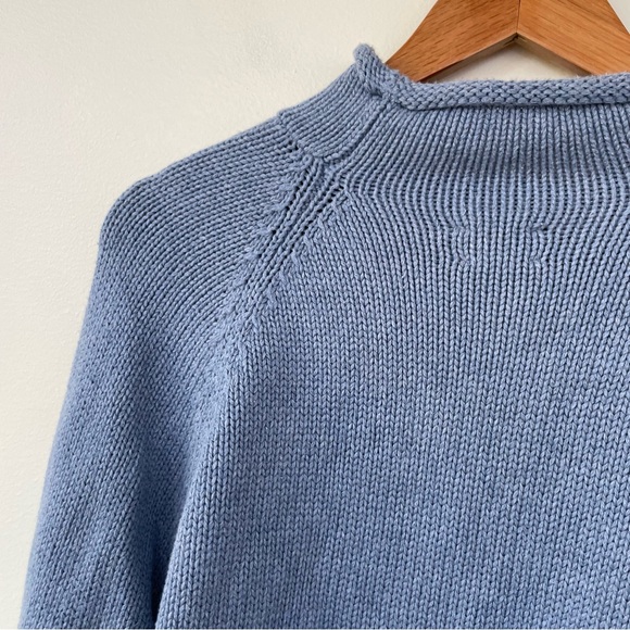 J Crew 1988 RollneckT Sweater in Cotton M Medium Fisherman Unisex Blue BW186 - Picture 8 of 10